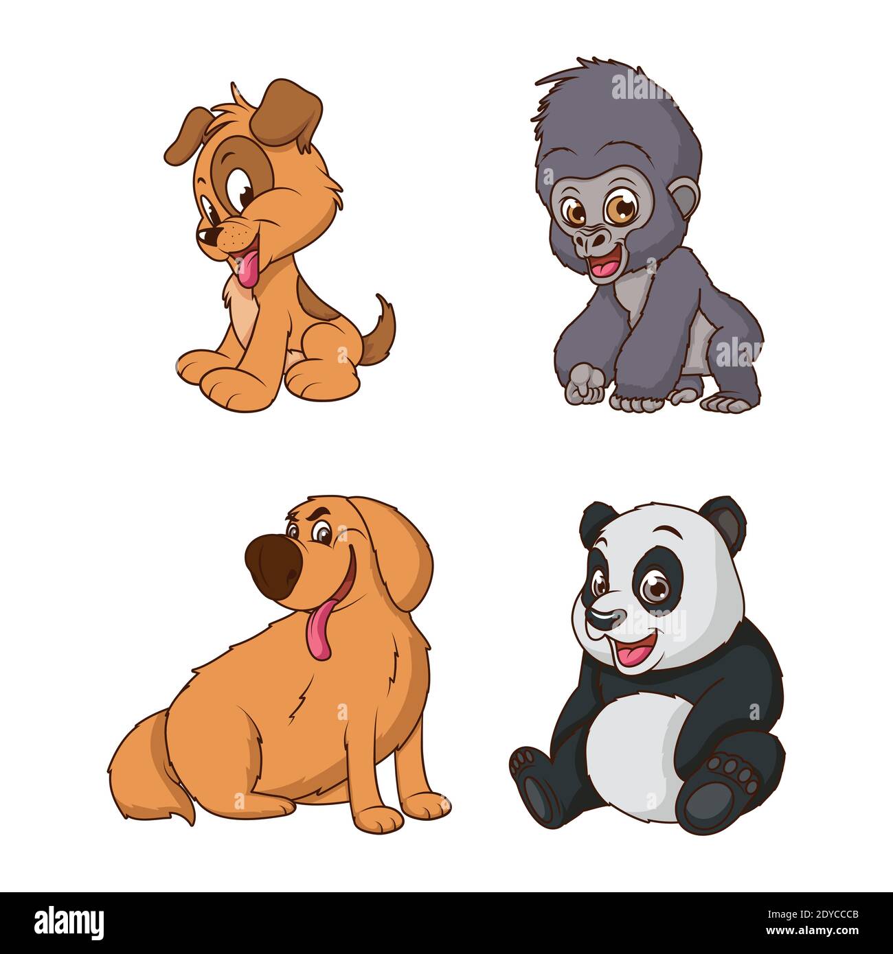 gruppo di quattro animali cartoni animati disegno di illustrazione  vettoriale Immagine e Vettoriale - Alamy