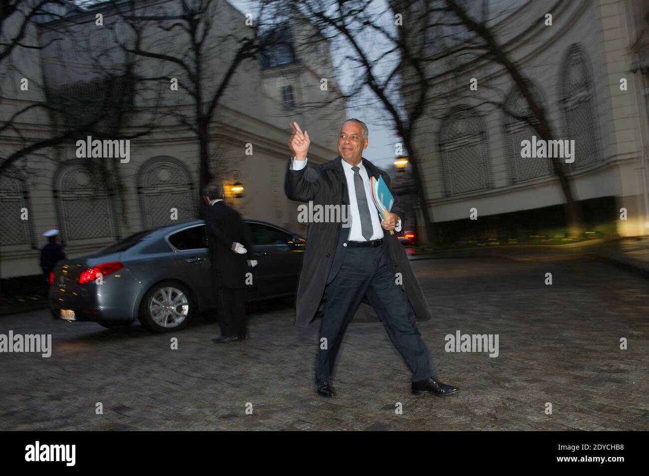 Victorin Lurel arriva al Ministero degli interni, a Parigi, Francia, il 3 gennaio 2013. Foto di Christophe Guibbaud/ABACAPRESS.COM Foto Stock
