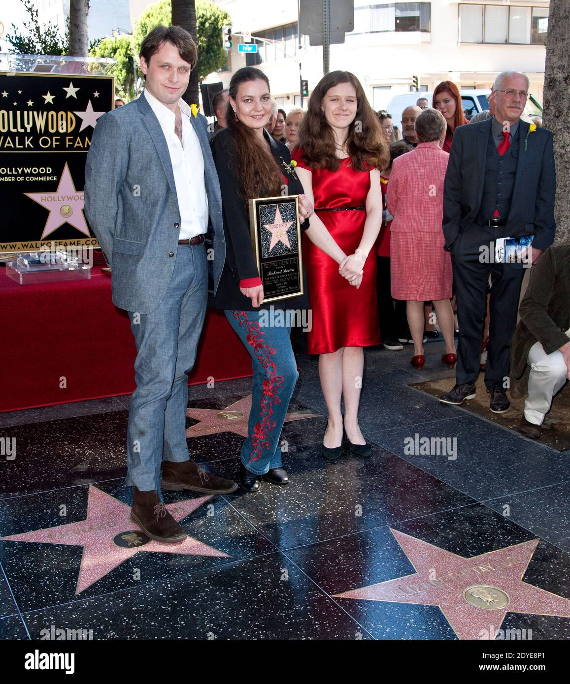 Morgan Ritchie, Charlotte Ritchie e Maria Burton partecipano alla cerimonia di premiazione del compianto Richard Burton con una stella sulla Hollywood Walk of Fame il 1° marzo 2013 a Los Angeles, California, USA. Foto di Lionel Hahn/ABACAPRESS.COM Foto Stock