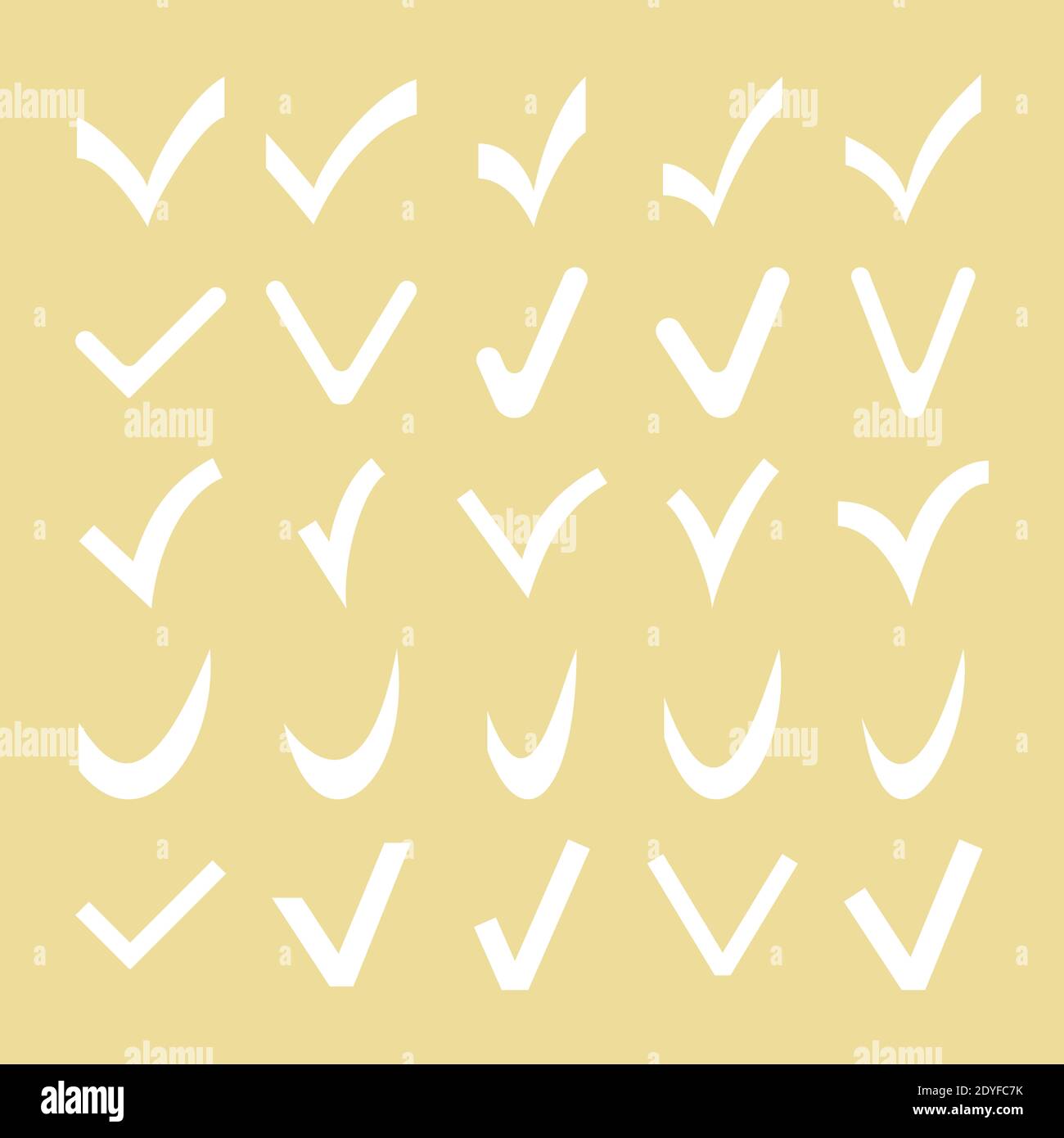 Insieme di diversi segni di spunta Foto Stock