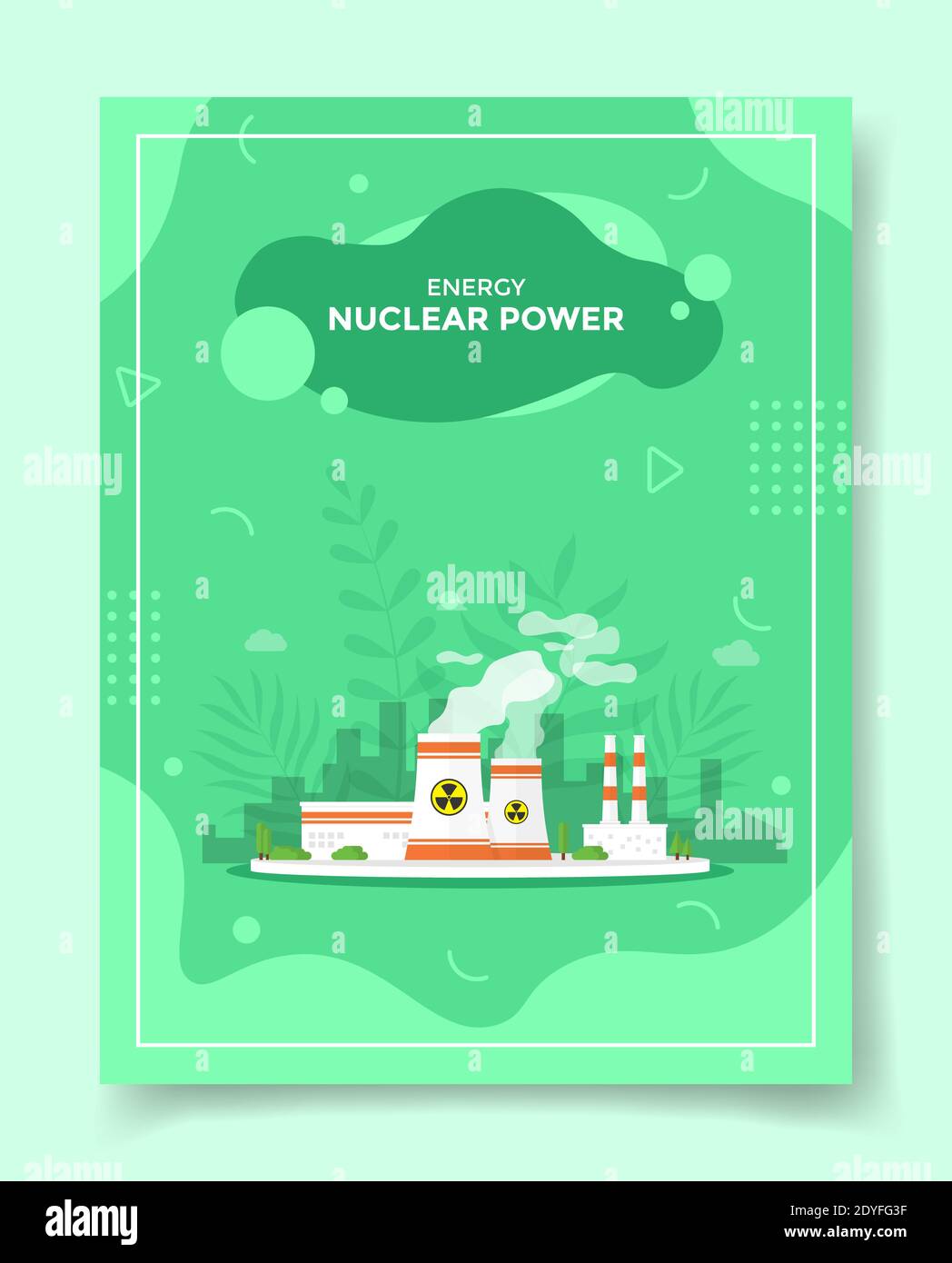 energia nucleare concetto di raffreddamento torre generatore atom impianto  per template di striscioni, volantino, libri copertina, riviste con forma  liquida stile vetto Foto stock - Alamy