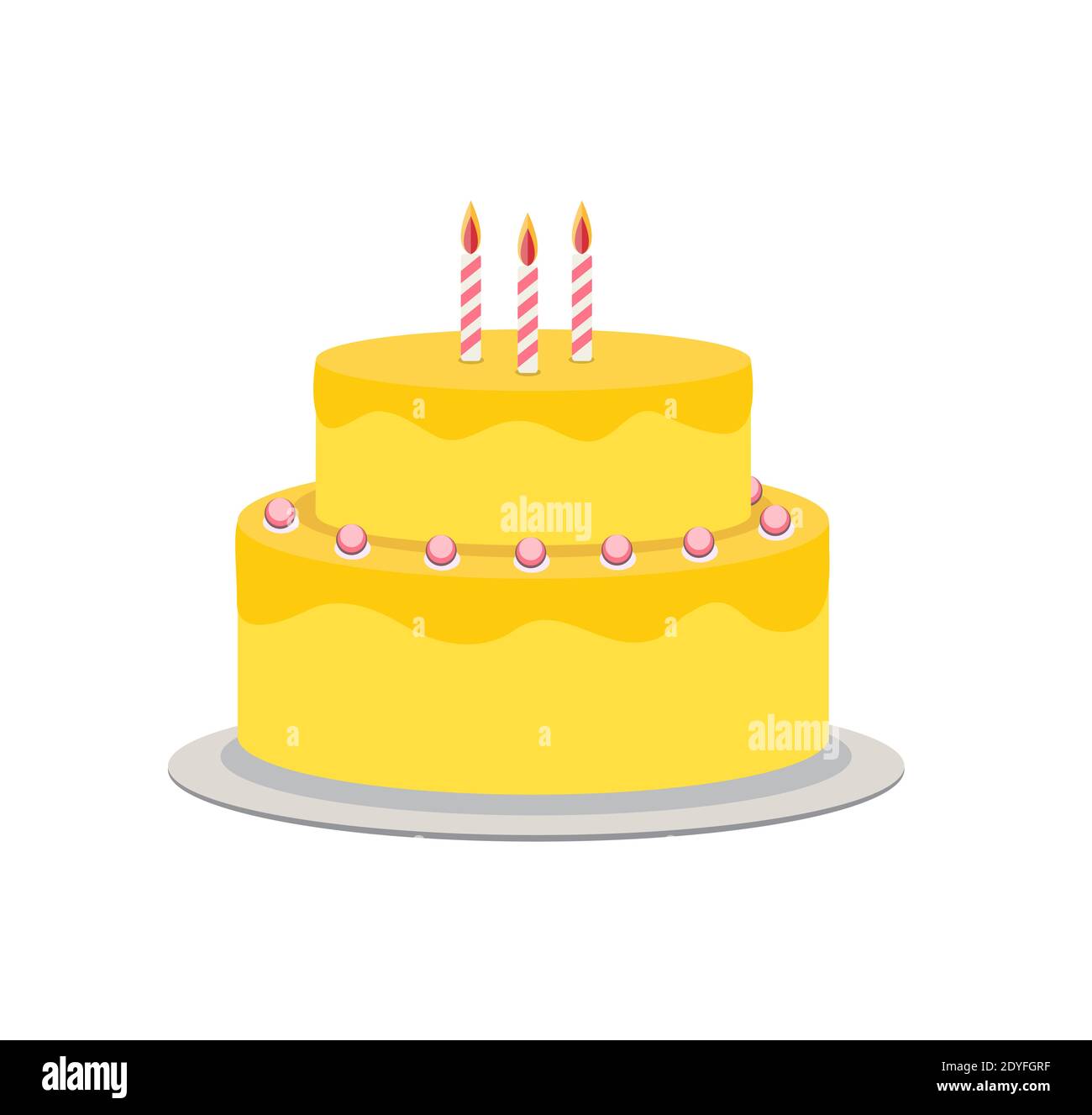 Torta di compleanno icona piatta per il tuo design, illustrazione vettoriale EPS10 Illustrazione Vettoriale