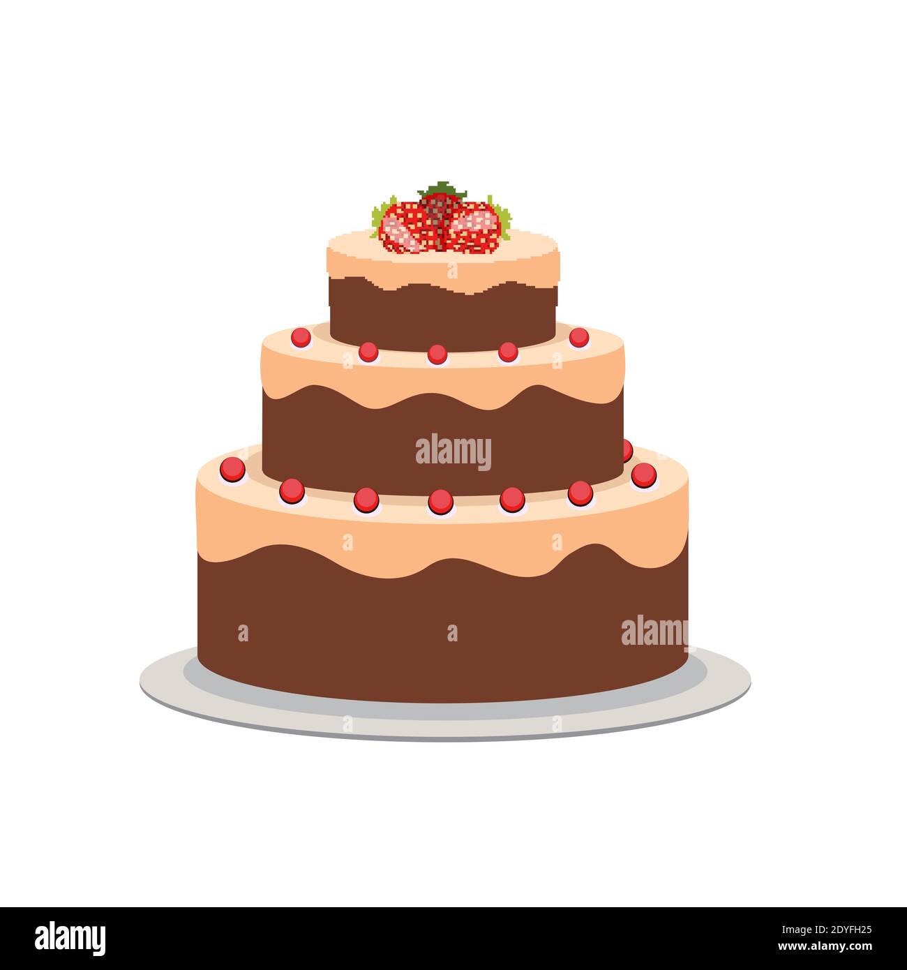 Torta di compleanno icona piatta per il tuo design, illustrazione vettoriale EPS10 Illustrazione Vettoriale