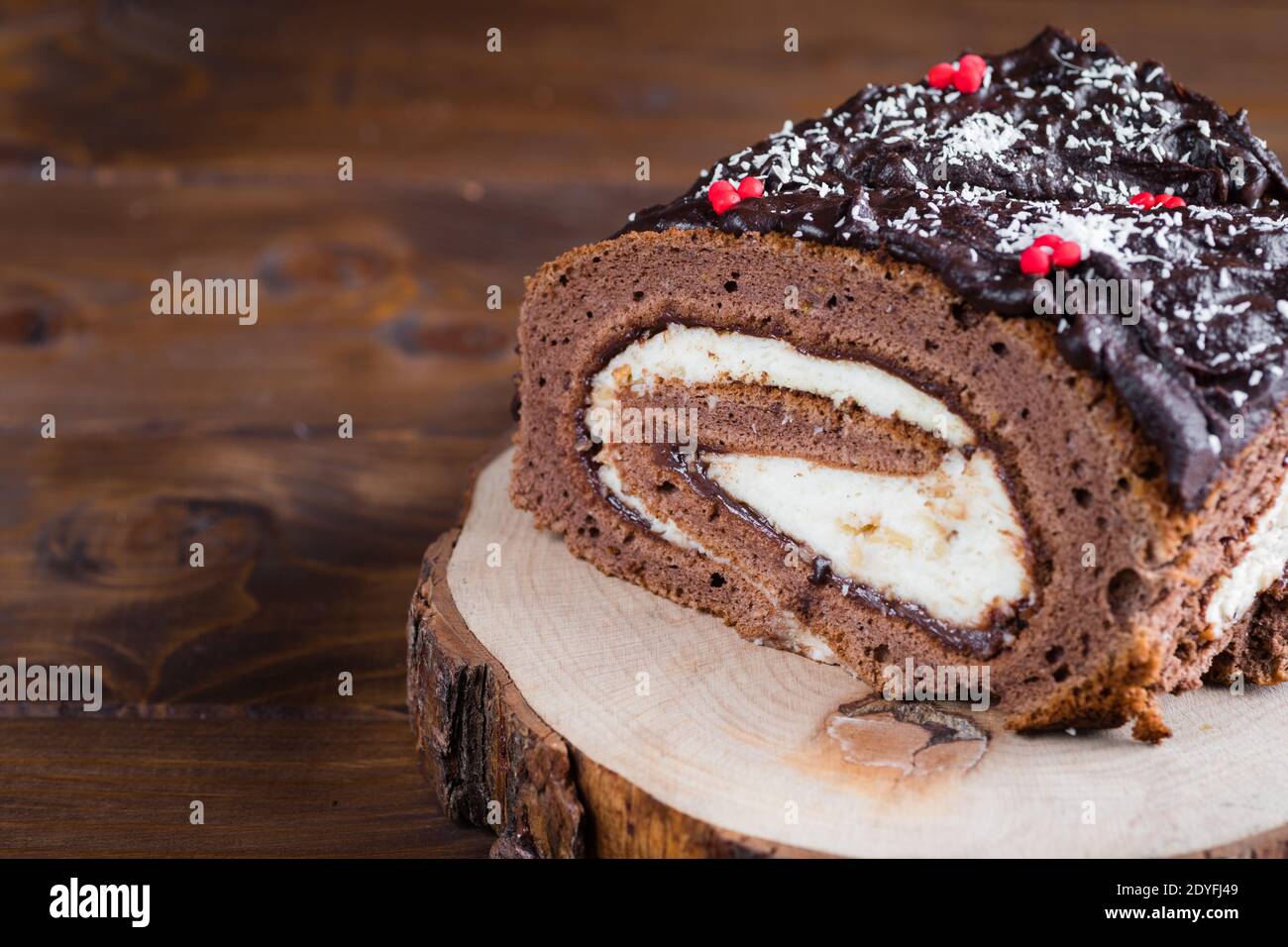 Tronchetto di Natale - torta di Natale Foto Stock