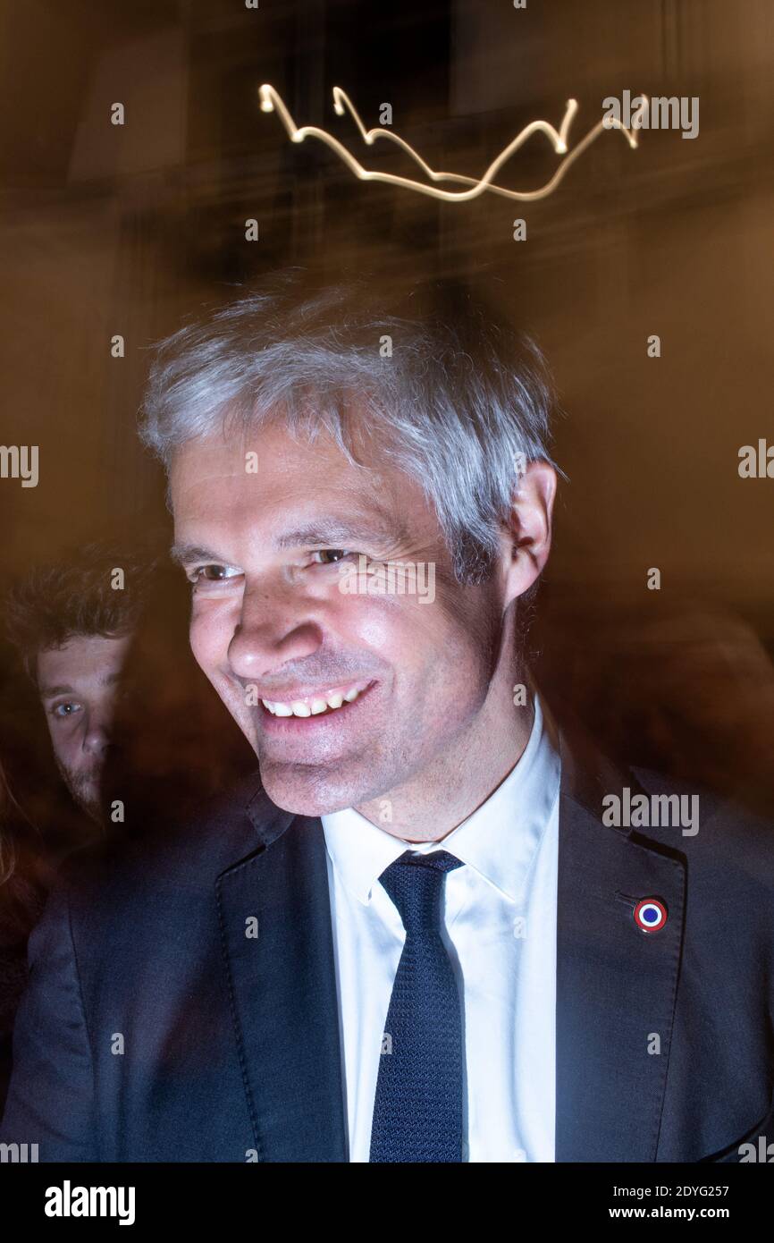 FRA - POLITIQUE - MEETING DE LAURENT WAUQUIEZ ET FRANCOIS-XAVIER BELLAMY Laurent Wauquiez, président du parti Les Républicains, et François Xavier Bel Foto Stock