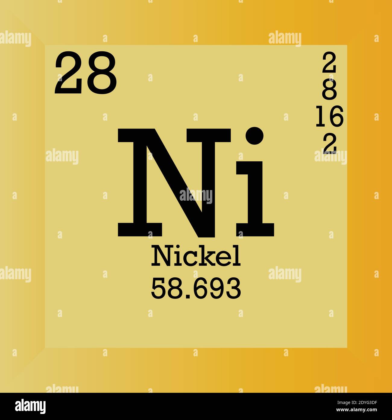 Ni nichel elemento chimico Tavola periodica. Illustrazione vettoriale ...