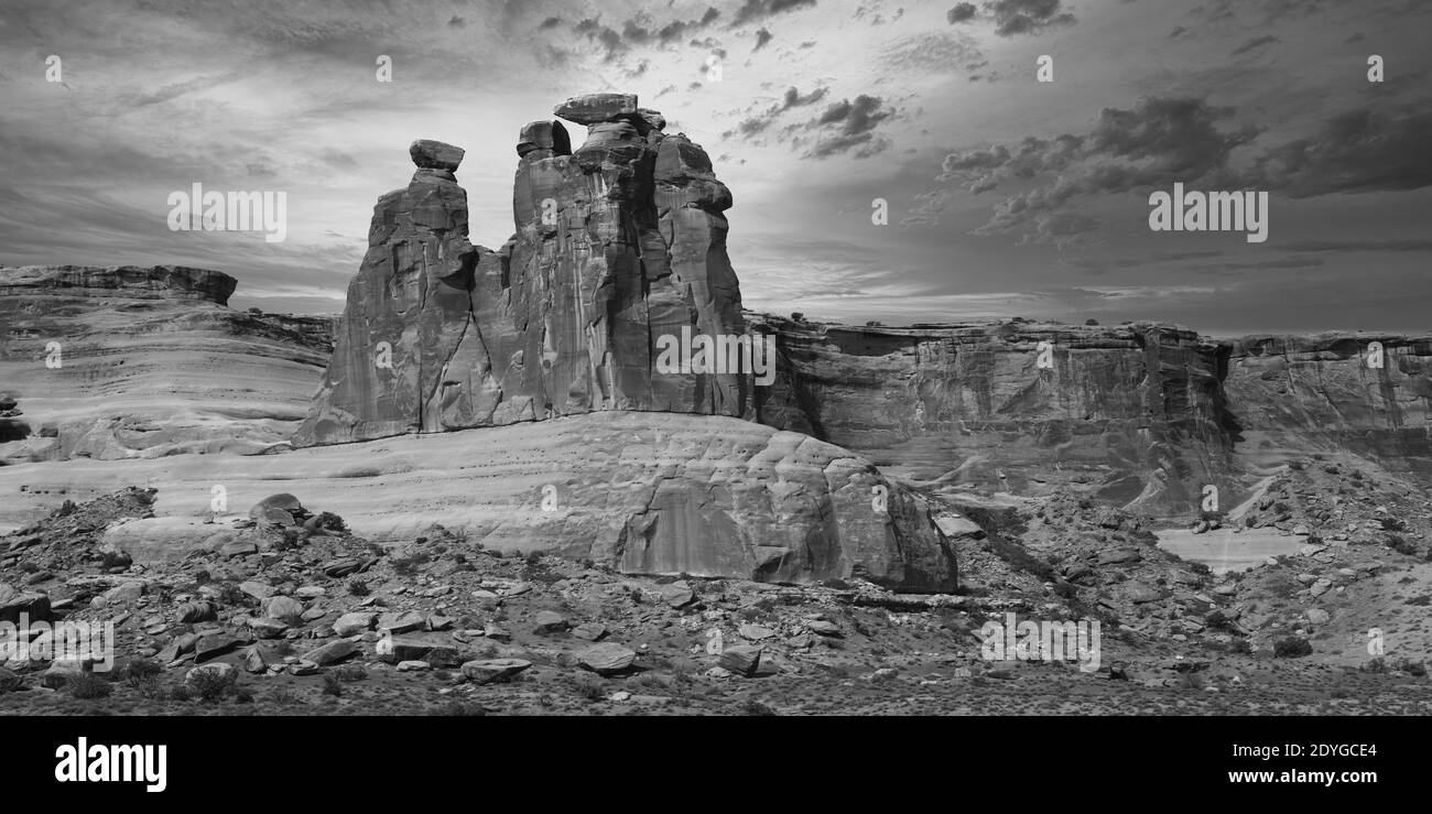 Foto scattata durante la visita al parco nazionale di Arches vicino a Moab Utah. Foto Stock