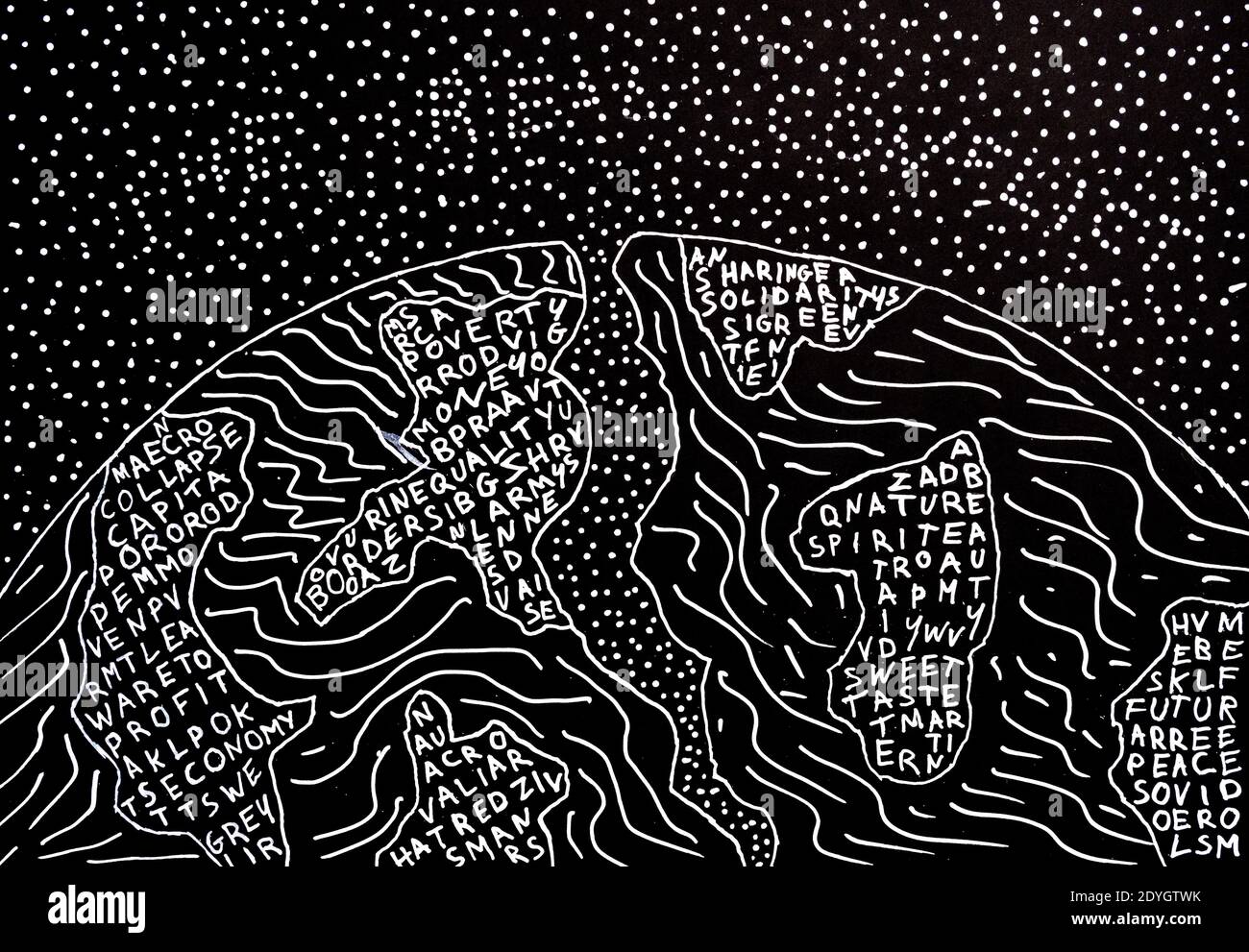 Dessin D Illustration De La Planete Terre Disegno Illustrativo Del Pianeta Terra Foto Stock Alamy