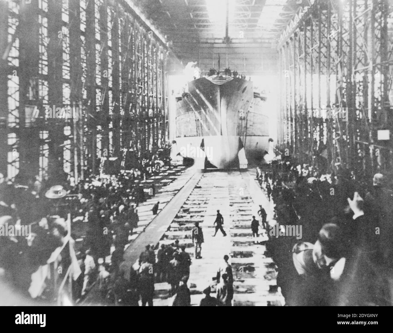 Lancio della USS Oklahoma (BB-37) presso la New York Shipbuilding Company, Camden, New Jersey, 1914 (21327620685). Foto Stock