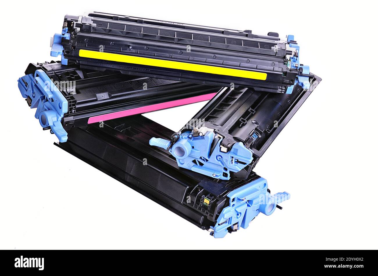 Cartucce di toner per stampanti laser su sfondo chiaro Foto stock - Alamy
