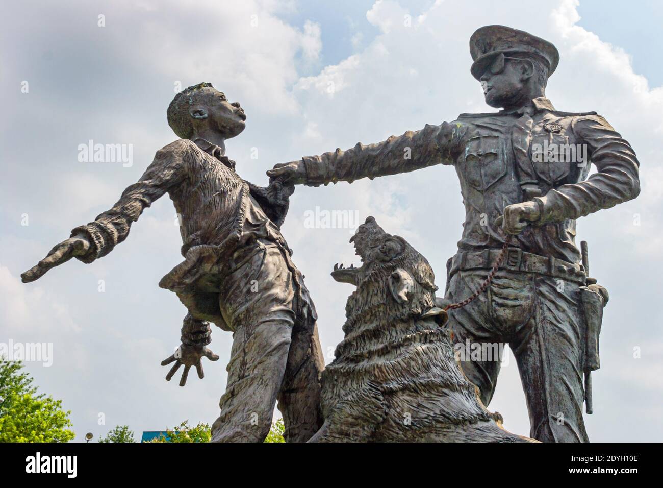 Birmingham Alabama, Kelly Ingram Park piedi soldati statua monumento, Storia Nera Civil diritti di movimento cane di polizia, Foto Stock
