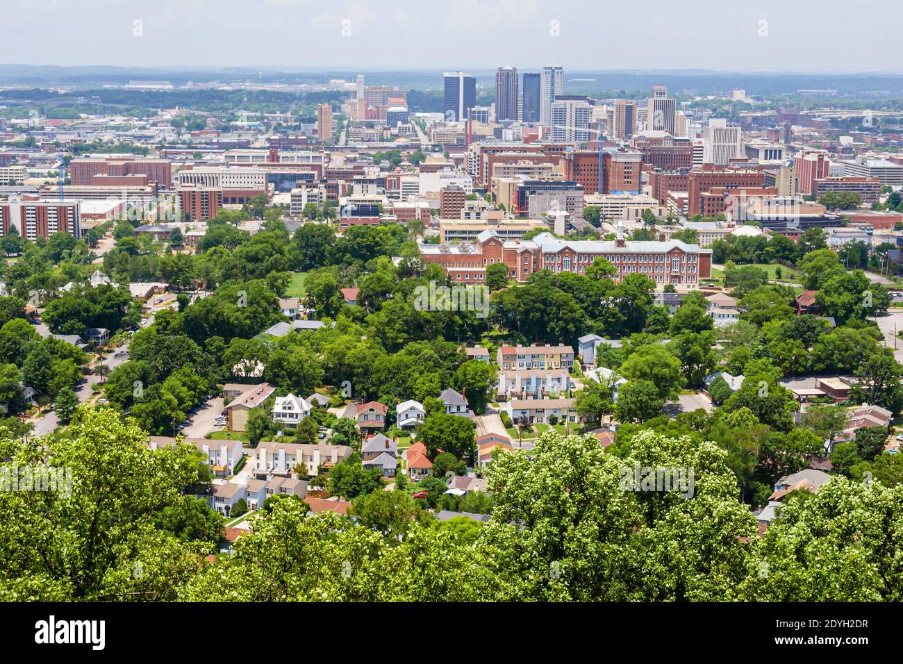 Birmingham, Alabama, vista dello skyline della città, Vulcan Park, guardando a nord, Foto Stock