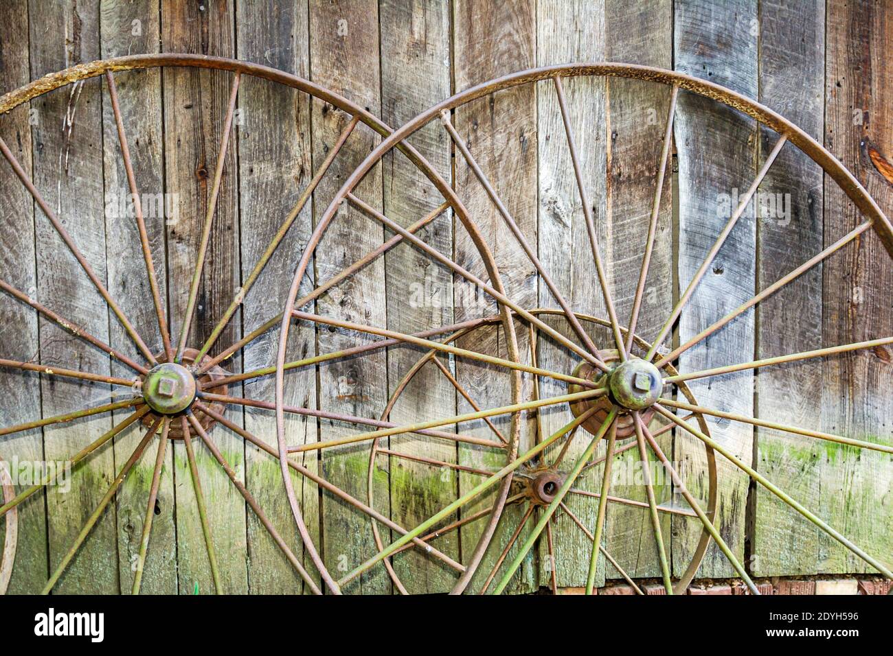 Alabama Scottsboro Heritage Center, Sagetown pioniere originale città settler 1820 a 1880, ruote a raggi, Foto Stock