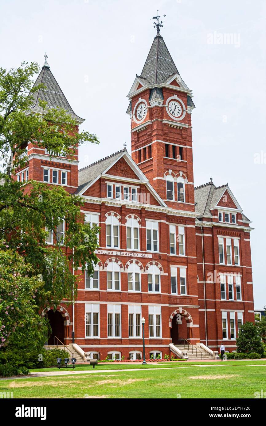 Auburn University Alabama, campus William J. Samford Hall Clock Tower, edificio di amministrazione del parco, Foto Stock