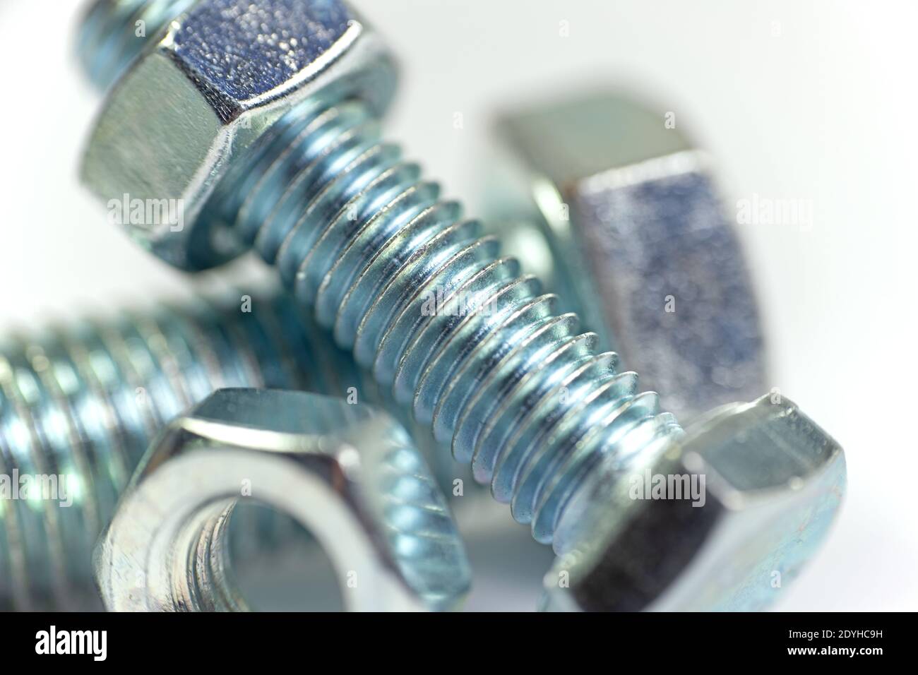 Viti metalliche in primo piano Foto Stock