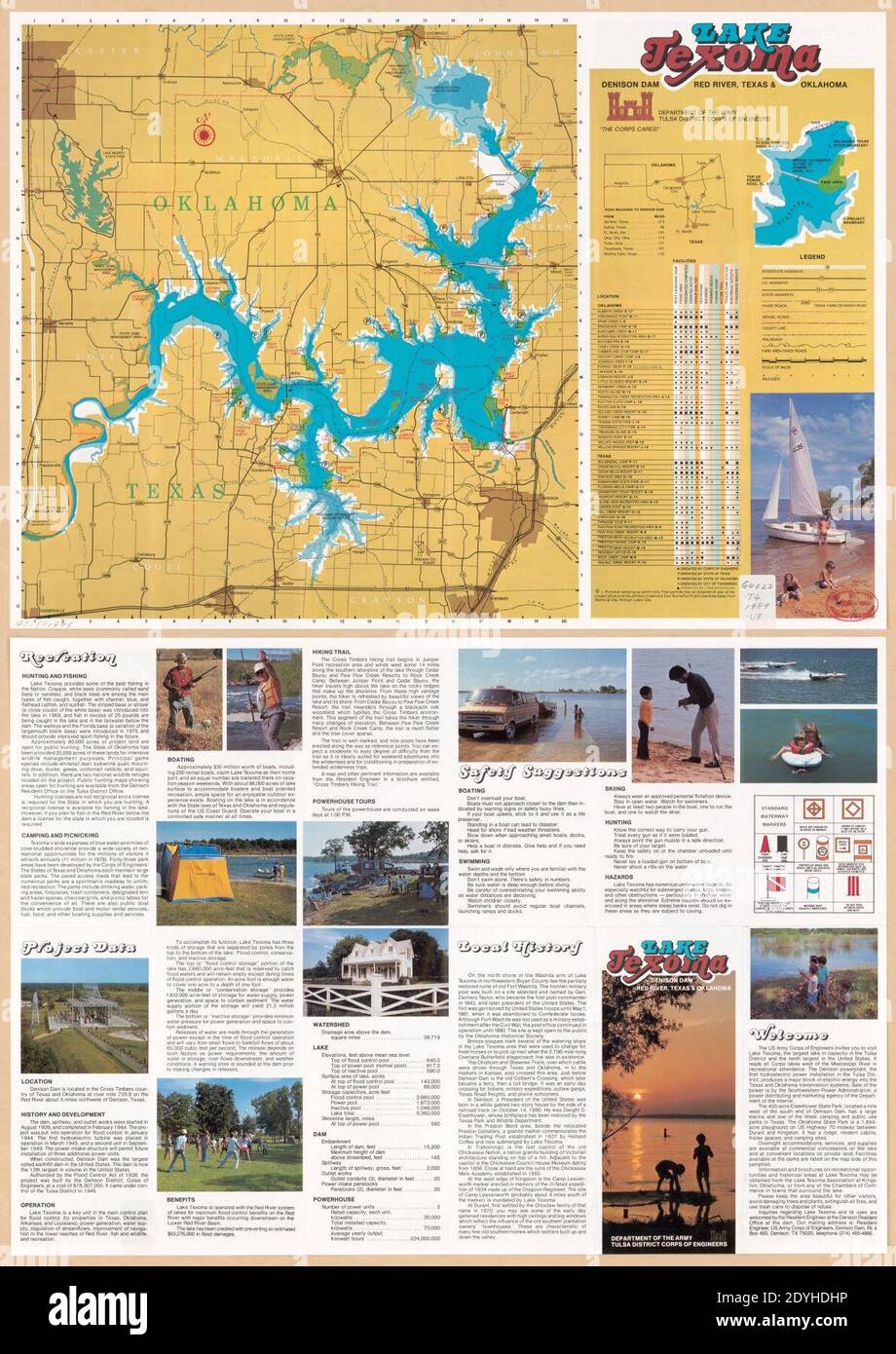 Lago Texoma - Denison Dam, Red River, Texas e Oklahoma Foto Stock