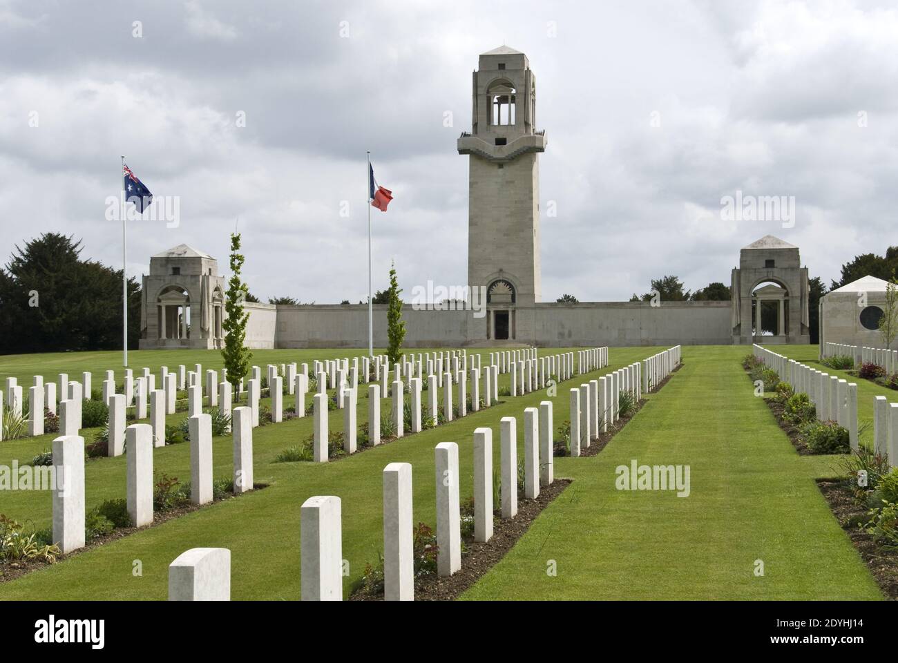 Australian National Memorial, Villers-Bretonneux, un monumento e cimitero per i soldati australiani uccisi nella prima guerra mondiale, Somme, Francia. Foto Stock