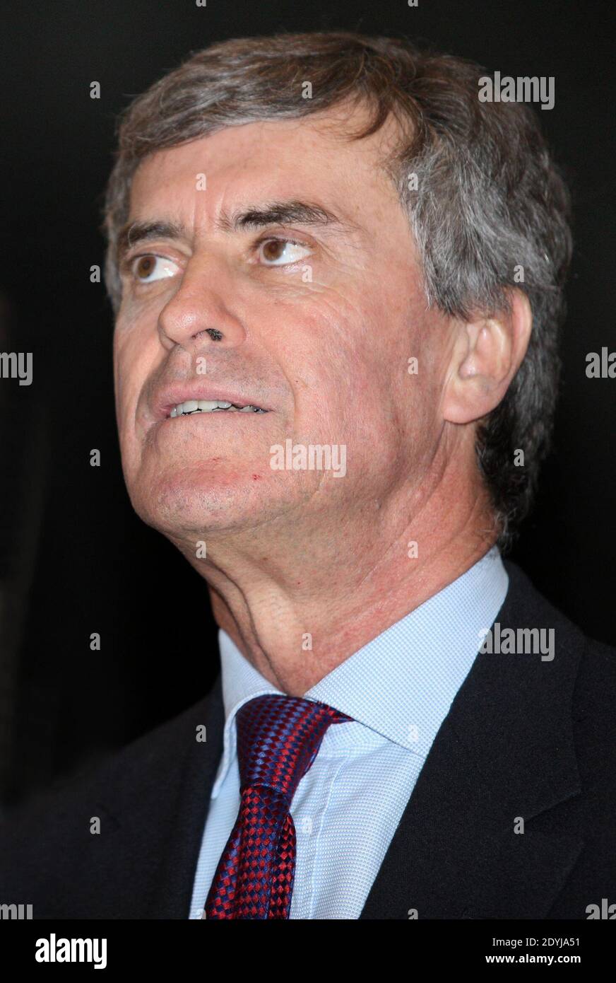 Jérôme Cahuzac , le 11 janvier en Lot-et-Garonne . Foto di Patrick Bernard- Quentin Salinier/ABACAPRESS.COM Foto Stock