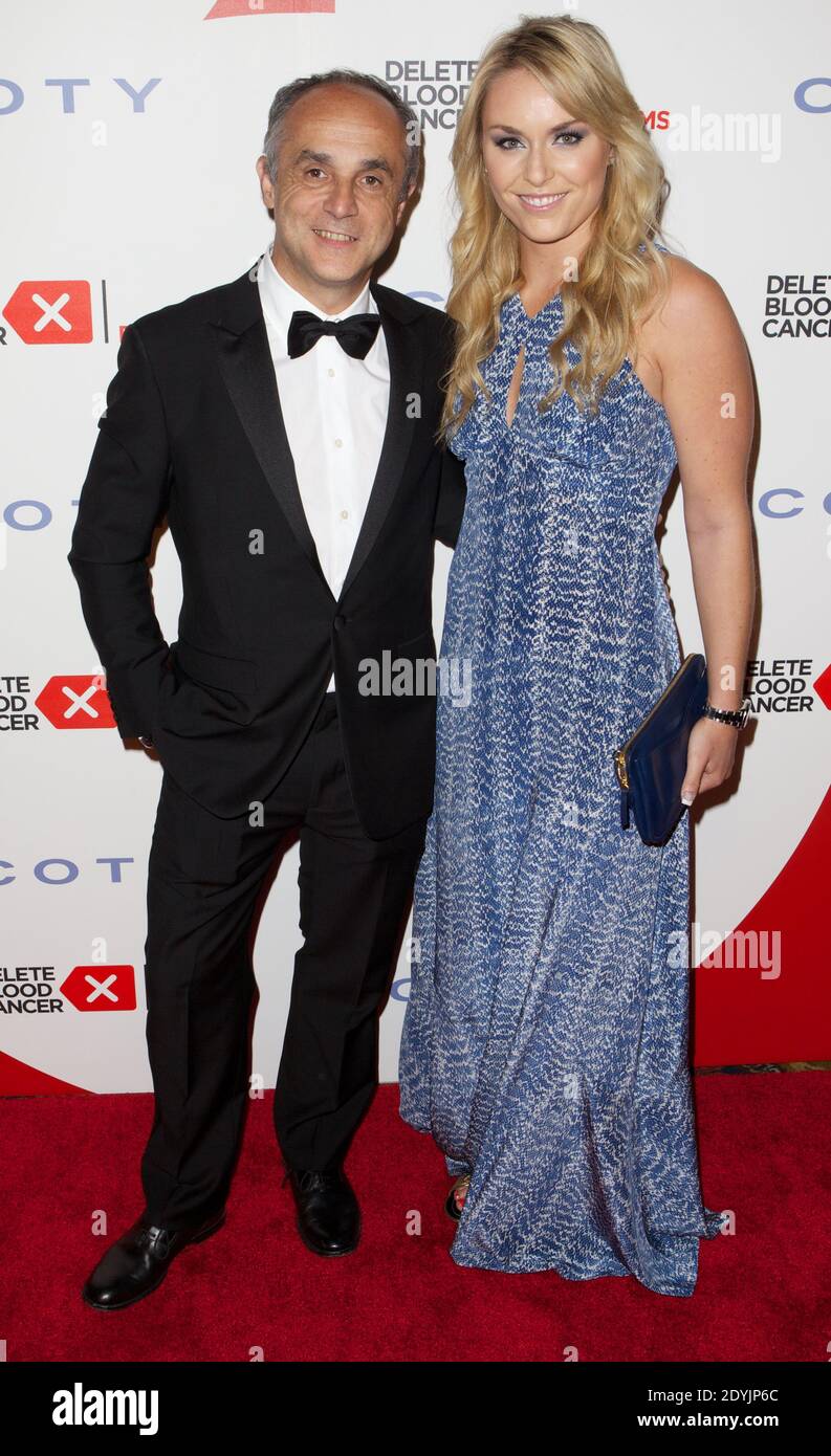 Il 1° maggio 2013, il CEO di Coty Inc. Michele Scannavini e Lindsey Vonn presenziano al Delete Blood Cancer Gala del 2013 in onore di vera Wang, Leighton Meester e Suzi Weiss-Fischmann a New York City, NY, USA. Foto di Matt Borowick/ABACAPRESS.COM Foto Stock