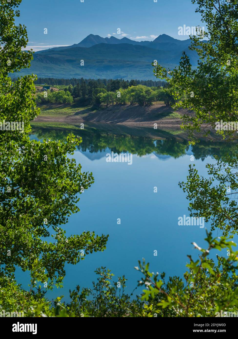 Jackson Gulch Reservoir, Mancos state Park, Mancos, Colorado. Foto Stock