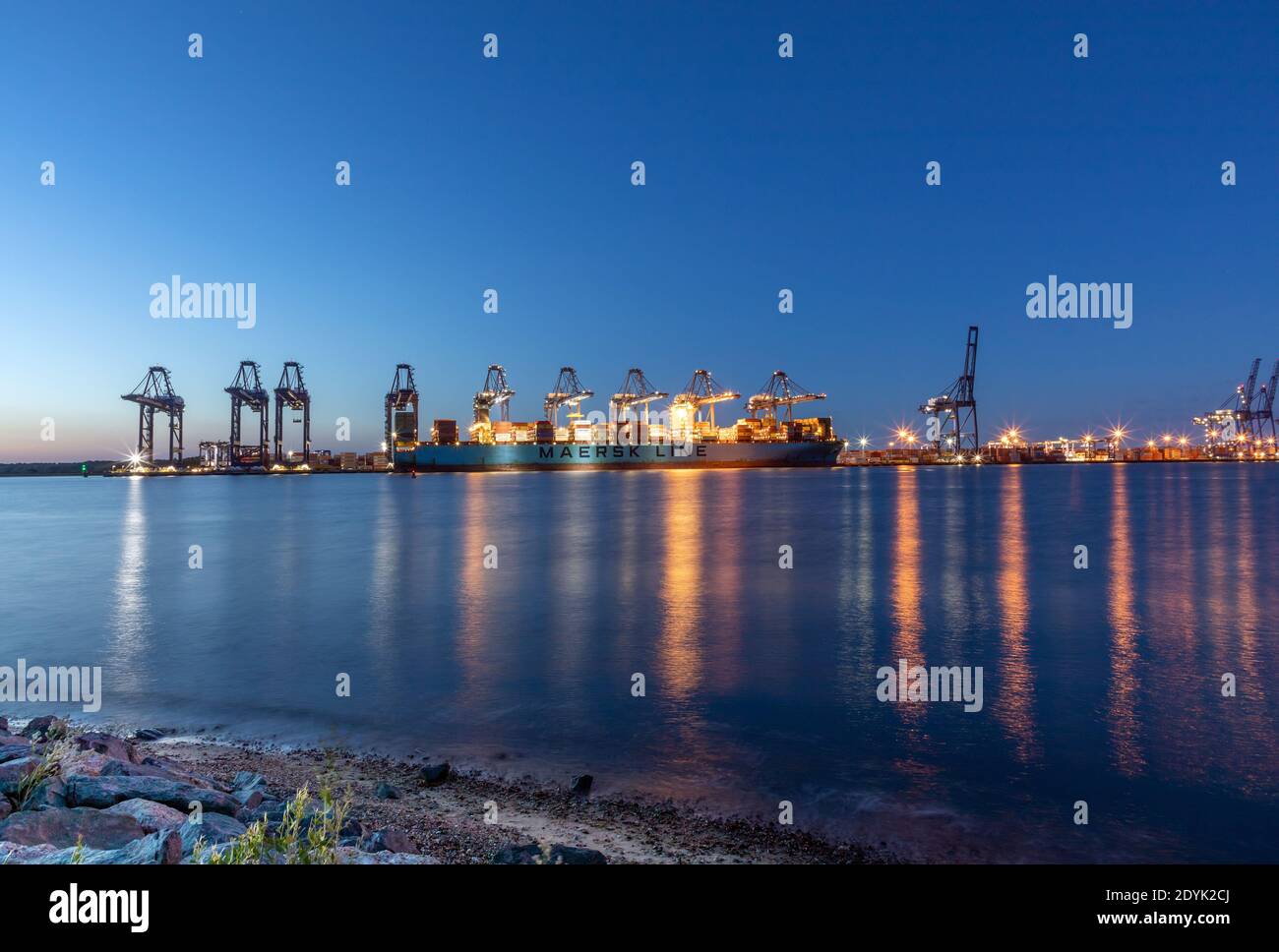 Porto di Felixstowe Foto Stock