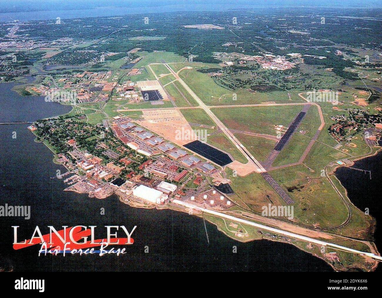 Langley Air Force base - cartolina fotografica degli anni '80. Foto Stock