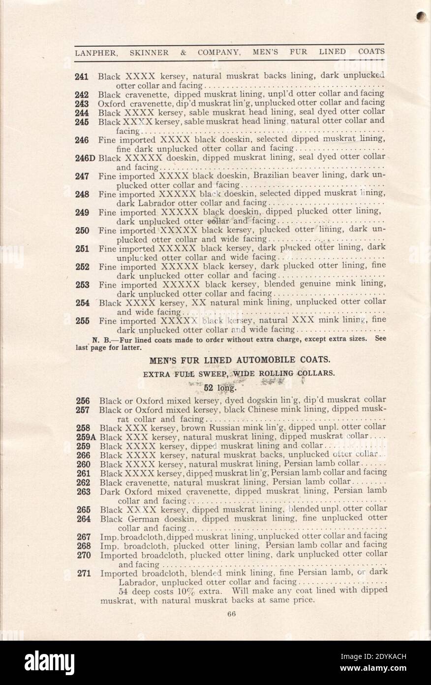 Lanpher Furs pagina 66. Foto Stock