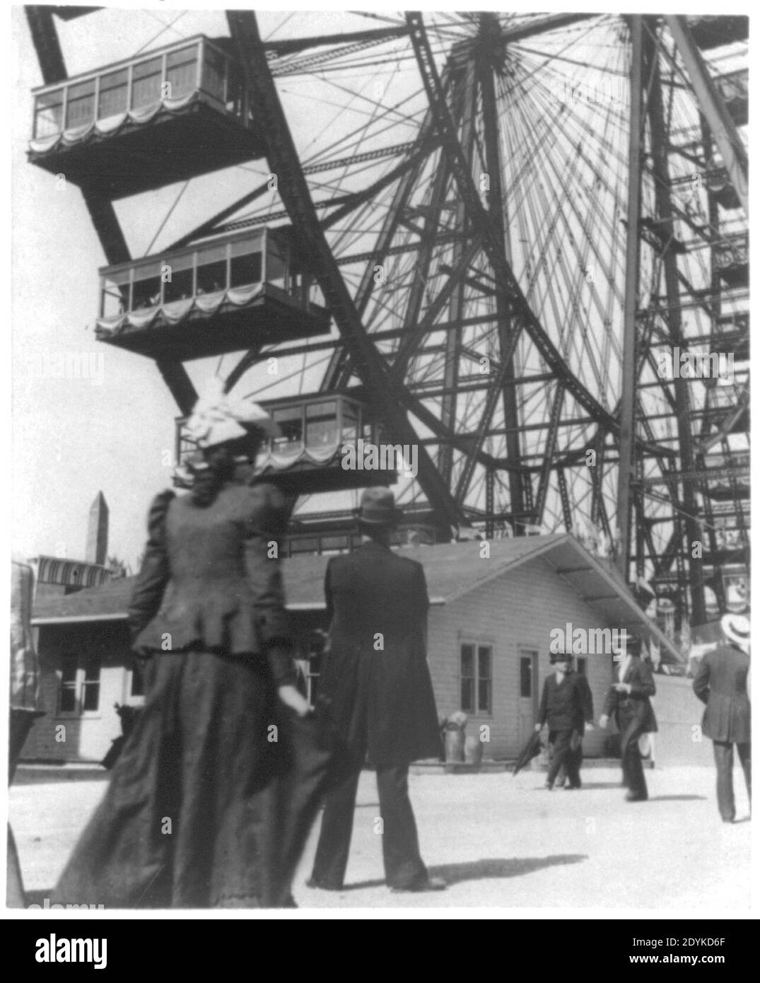 Grande ruota di ferro all'esposizione colombiana del mondo (Chicago, Ill.) Foto Stock