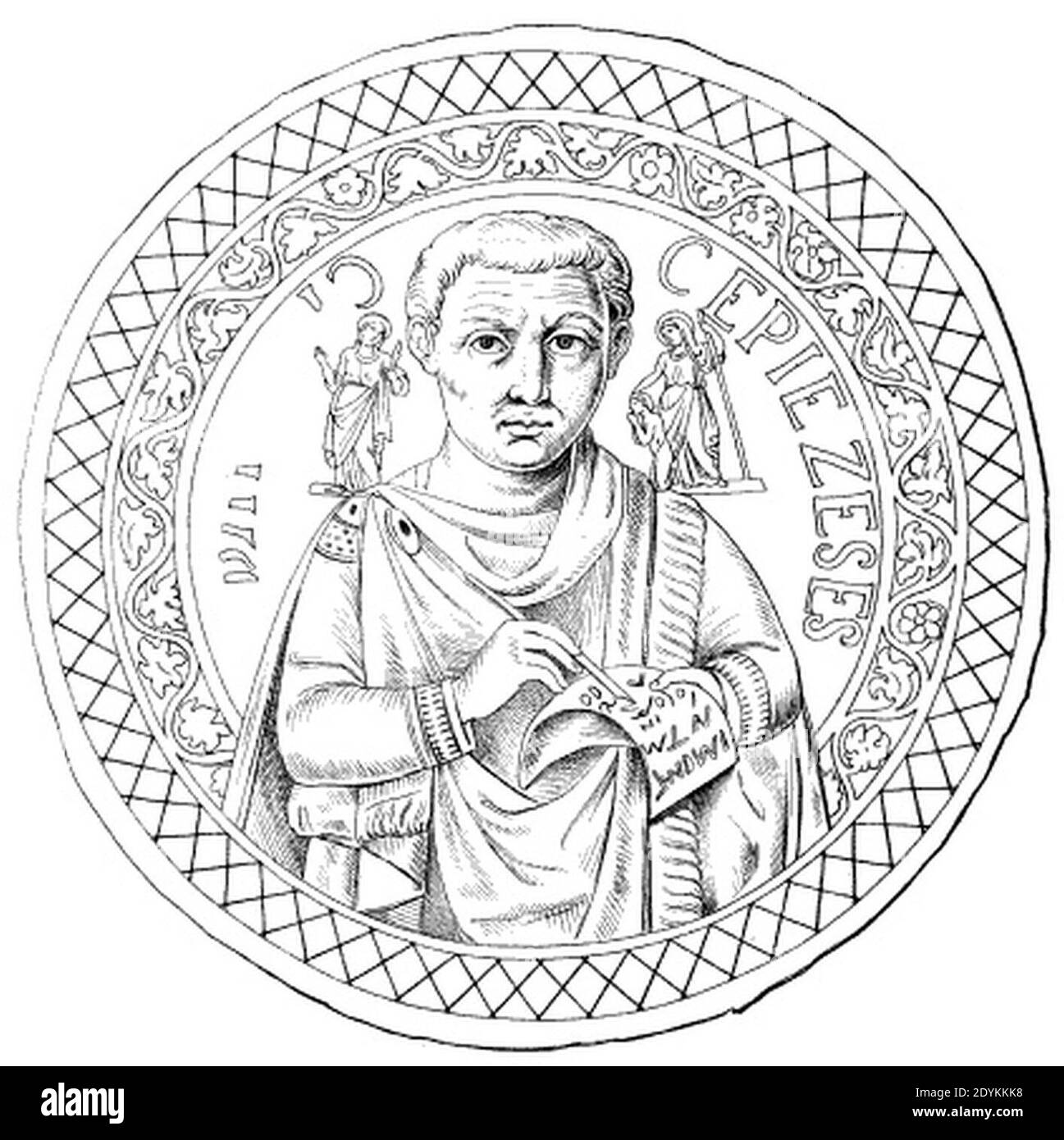 Copia tardo-XVII secolo di un ritratto perduto di vetro-oro Garrucci. Foto Stock