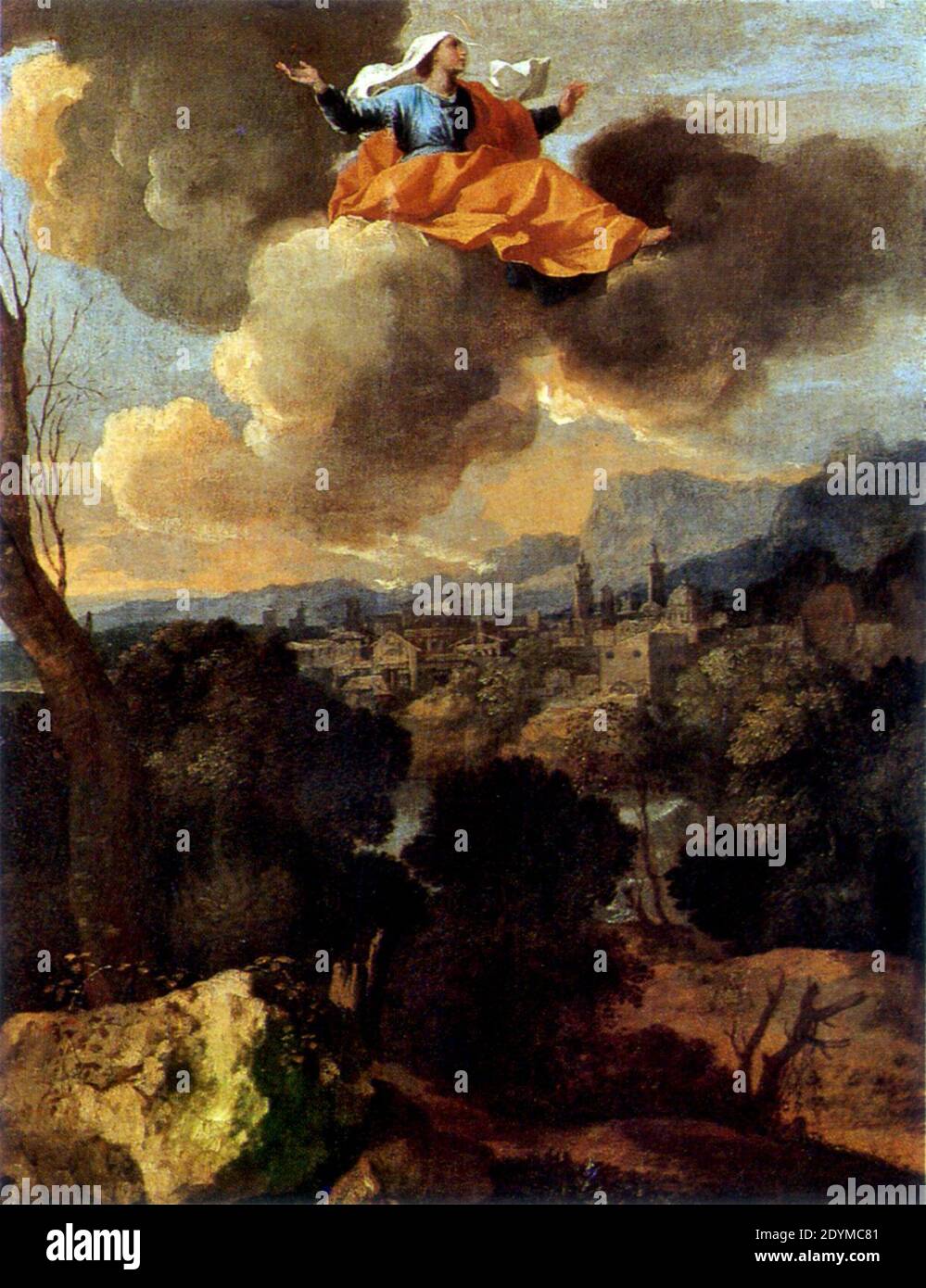 La traduzione miraculeuse de sainte Rita de Cascia - Poussin - DulwichPG. Foto Stock