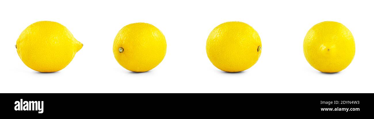 Limone da lati diversi su sfondo bianco. Foto di alta qualità Foto Stock