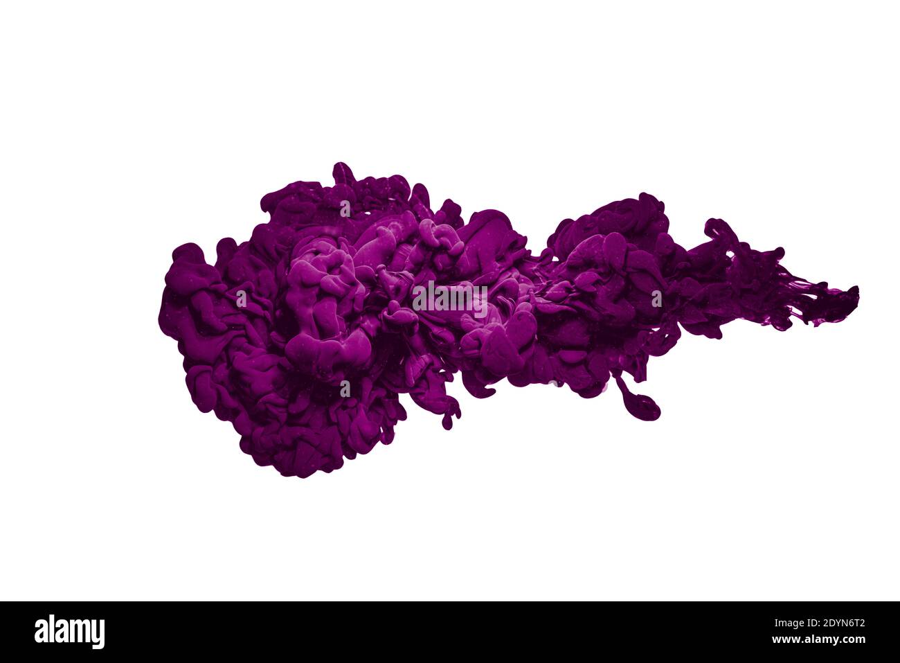 Astratto viola spruzzi di vernice nuvola isolato su sfondo bianco. Foto Stock