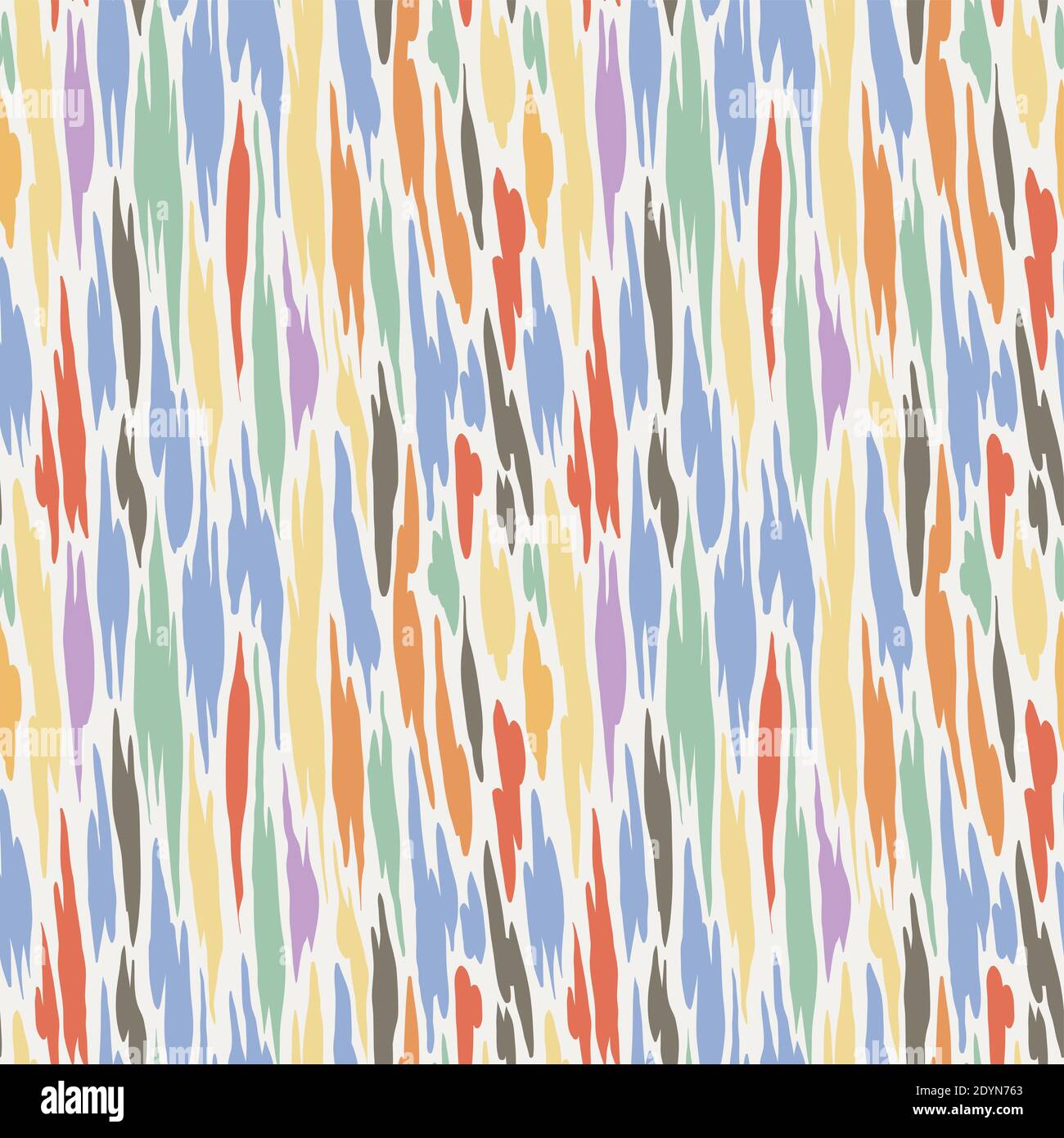 Motivo di colorazione disegnato a mano senza cuciture. Sfondo creativo senza fine con blot. Texture astratta a strisce con linee in grassetto. Disegno decorativo vettoriale Illustrazione Vettoriale