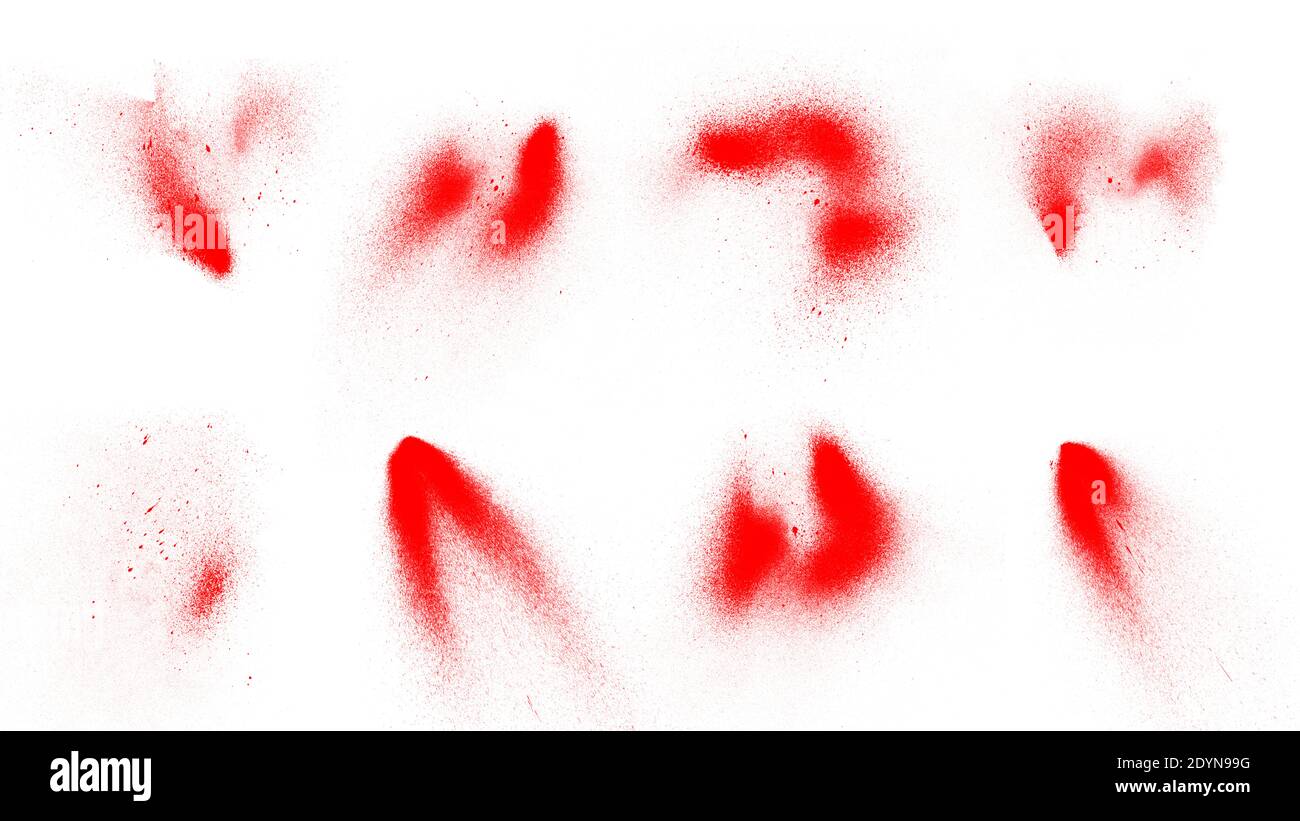 Bellissimi pennelli rossi per verniciatura. Spazzole di esplosione rosse Foto Stock