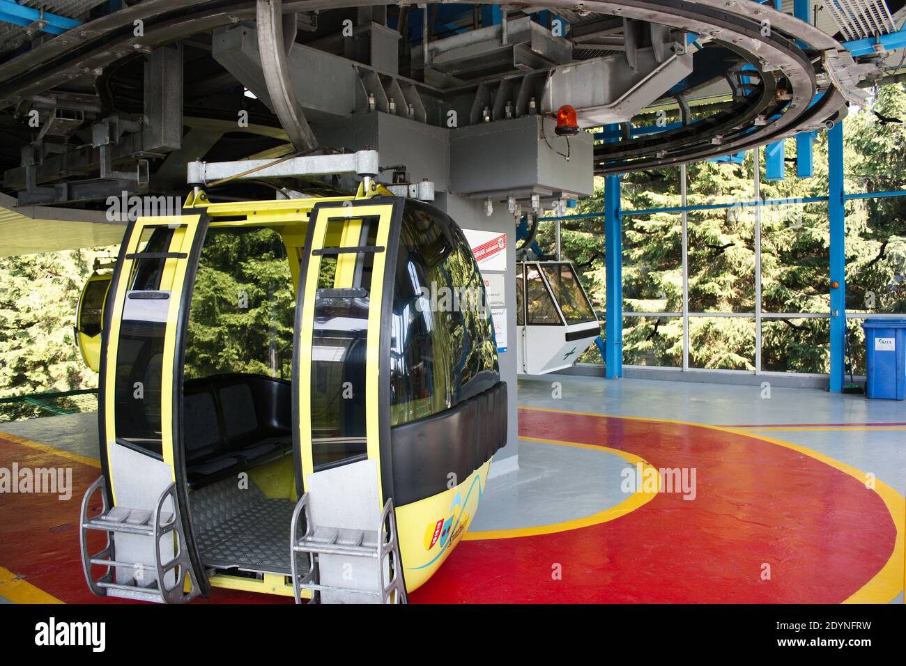 Carrello ferroviario di montagna sul Monte Szyndzielnia Bielsko-Biała, Monte Beskidy, Polonia Foto Stock