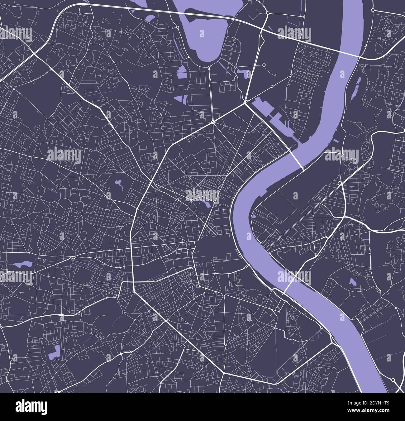 Mappa dettagliata dell'area amministrativa della città di Bordeaux. Illustrazione vettoriale priva di royalty. Panorama cittadino. Mappa turistica grafica decorativa di Bordeaux te Illustrazione Vettoriale