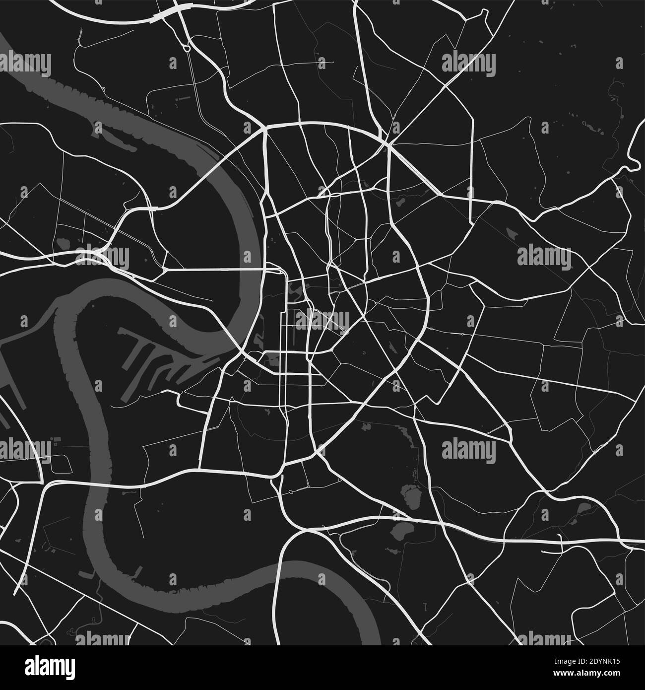 Mappa urbana di Dusseldorf. Illustrazione vettoriale, poster della mappa di Dusseldorf. Illustrazione Vettoriale