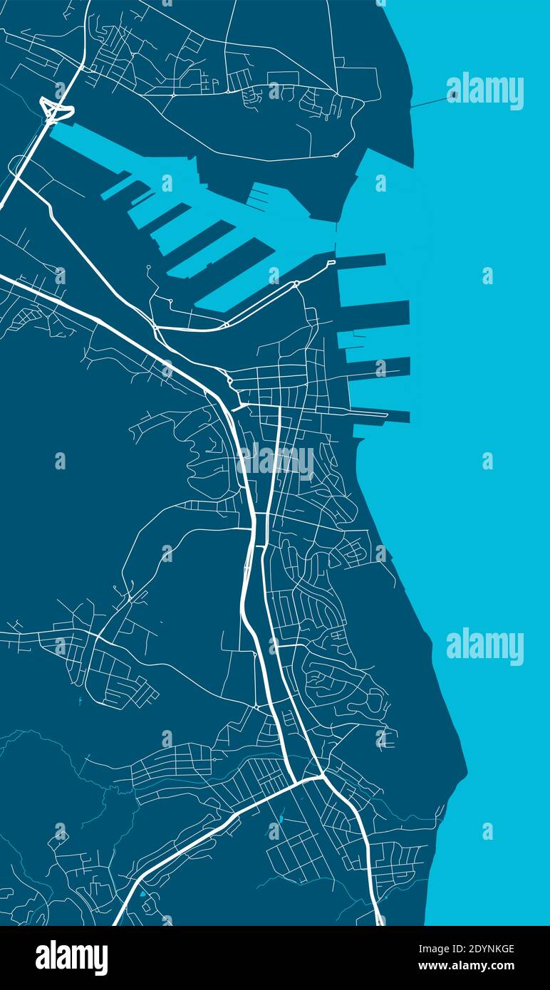 Mappa dettagliata dell'area amministrativa della città di Gdynia. Illustrazione vettoriale priva di royalty. Panorama cittadino. Mappa turistica grafica decorativa del territ Gdynia Illustrazione Vettoriale