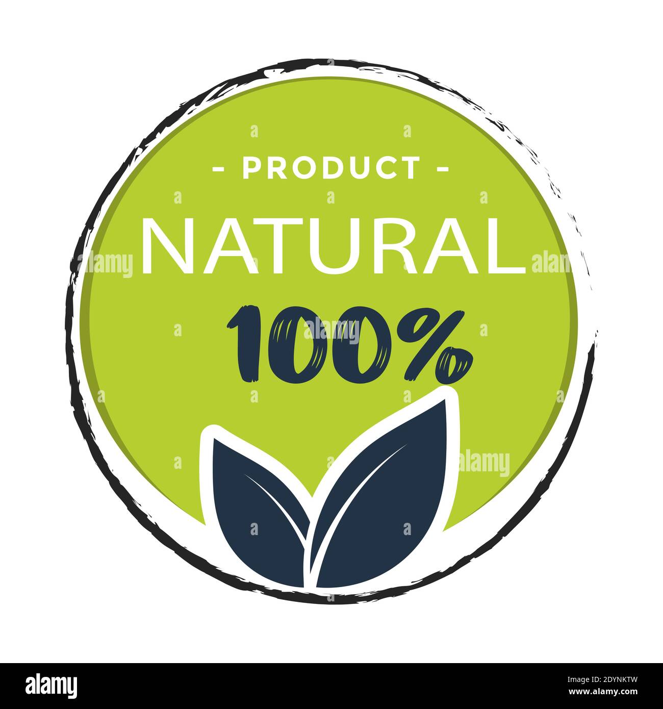 Etichetta verde prodotto naturale per adesivo alimenti agricoli. Etichetta biologica e marchio di fattoria ecologica, badge vegetariano. Illustrazione vettoriale Illustrazione Vettoriale