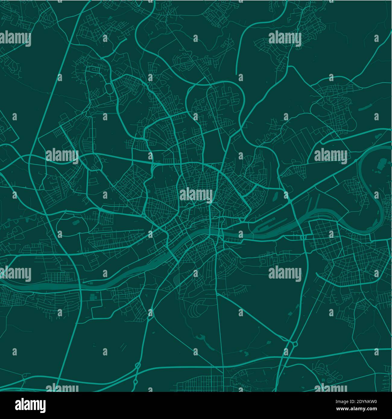 Mappa vettoriale di Francoforte. Illustrazione del poster della mappa stradale. Francoforte mappa art. Illustrazione Vettoriale