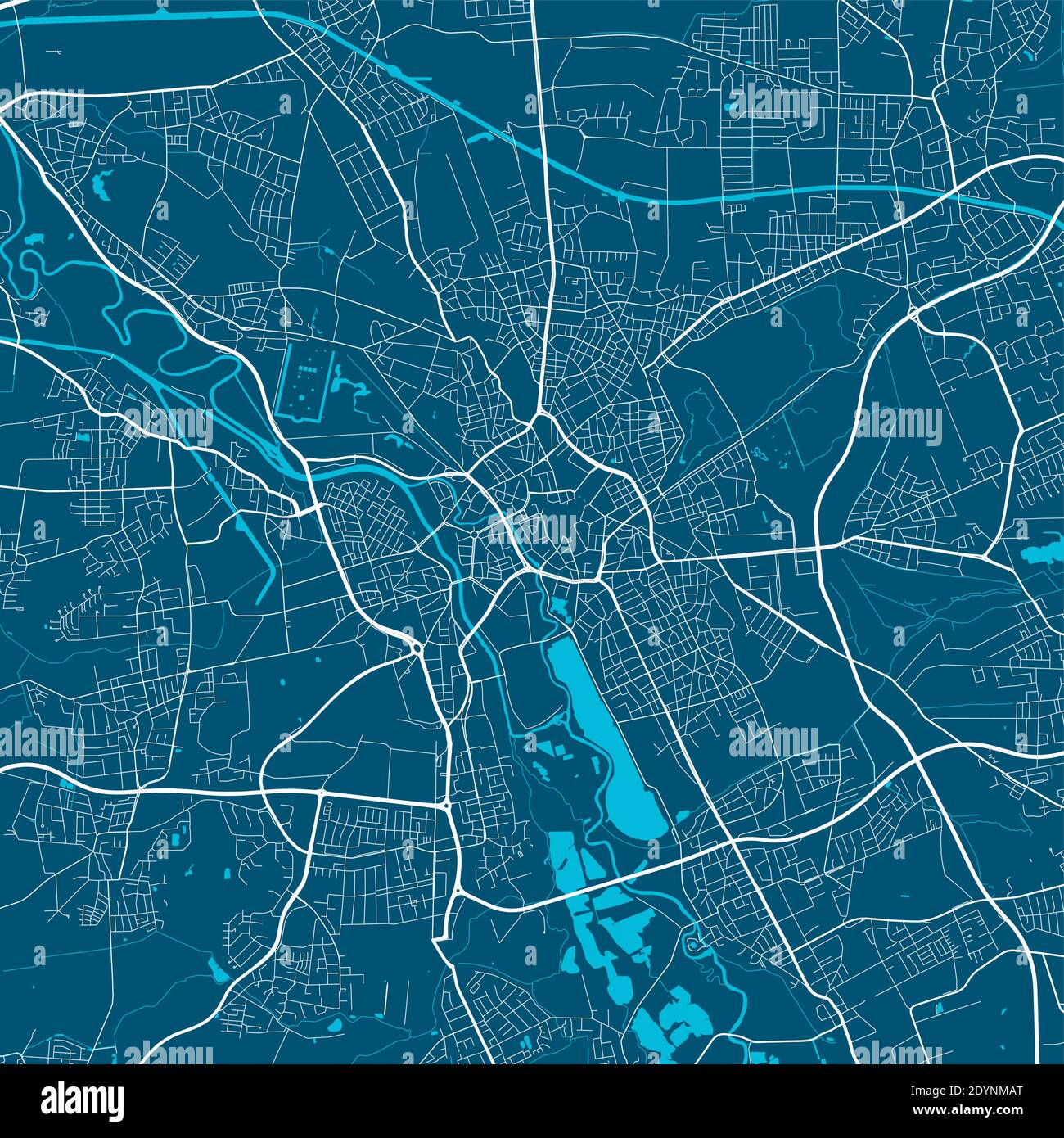 Mappa vettoriale di Hannover. Illustrazione del poster della mappa stradale. Arte della mappa di Hannover Illustrazione Vettoriale