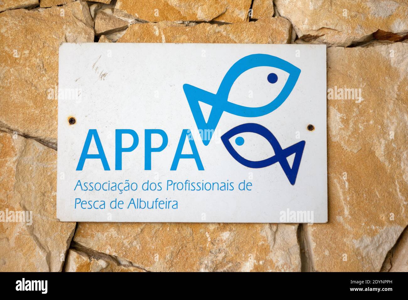 Logo Registrati APPA Associazione dei pescatori professionisti di Albufeira Portogallo Foto Stock