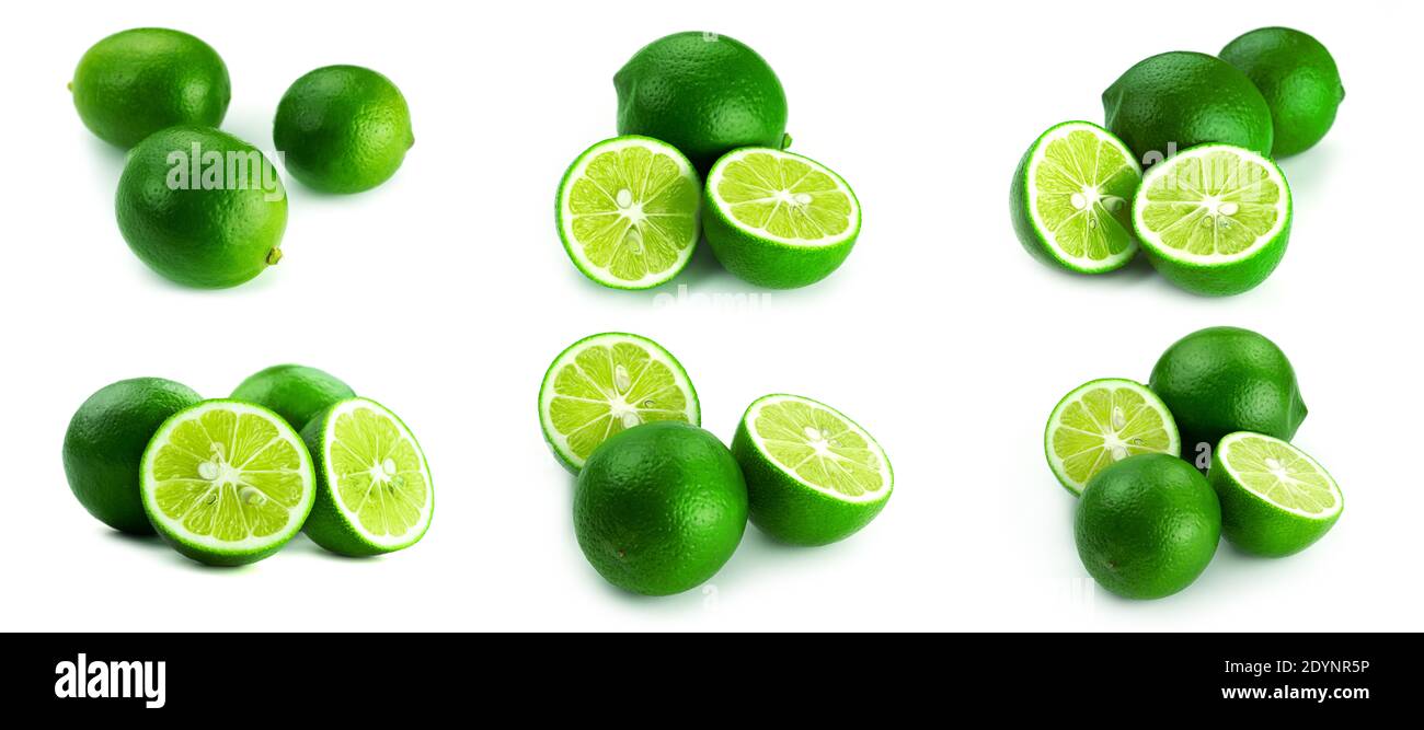 Lime su sfondo bianco. Foto di alta qualità Foto Stock