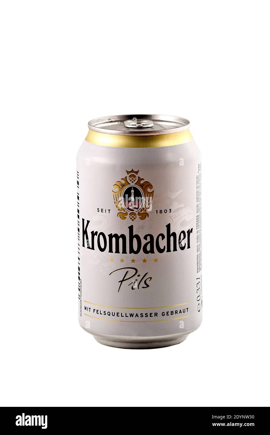 Krombacher è una fabbrica di birra tedesca fondata nel 1803 dalla famiglia Schadeberg. Foto Stock