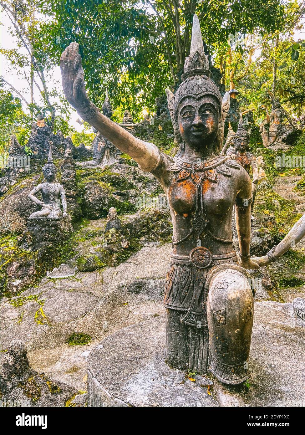 Giardino magico segreto del Buddha a koh Samui, Thailandia Foto Stock