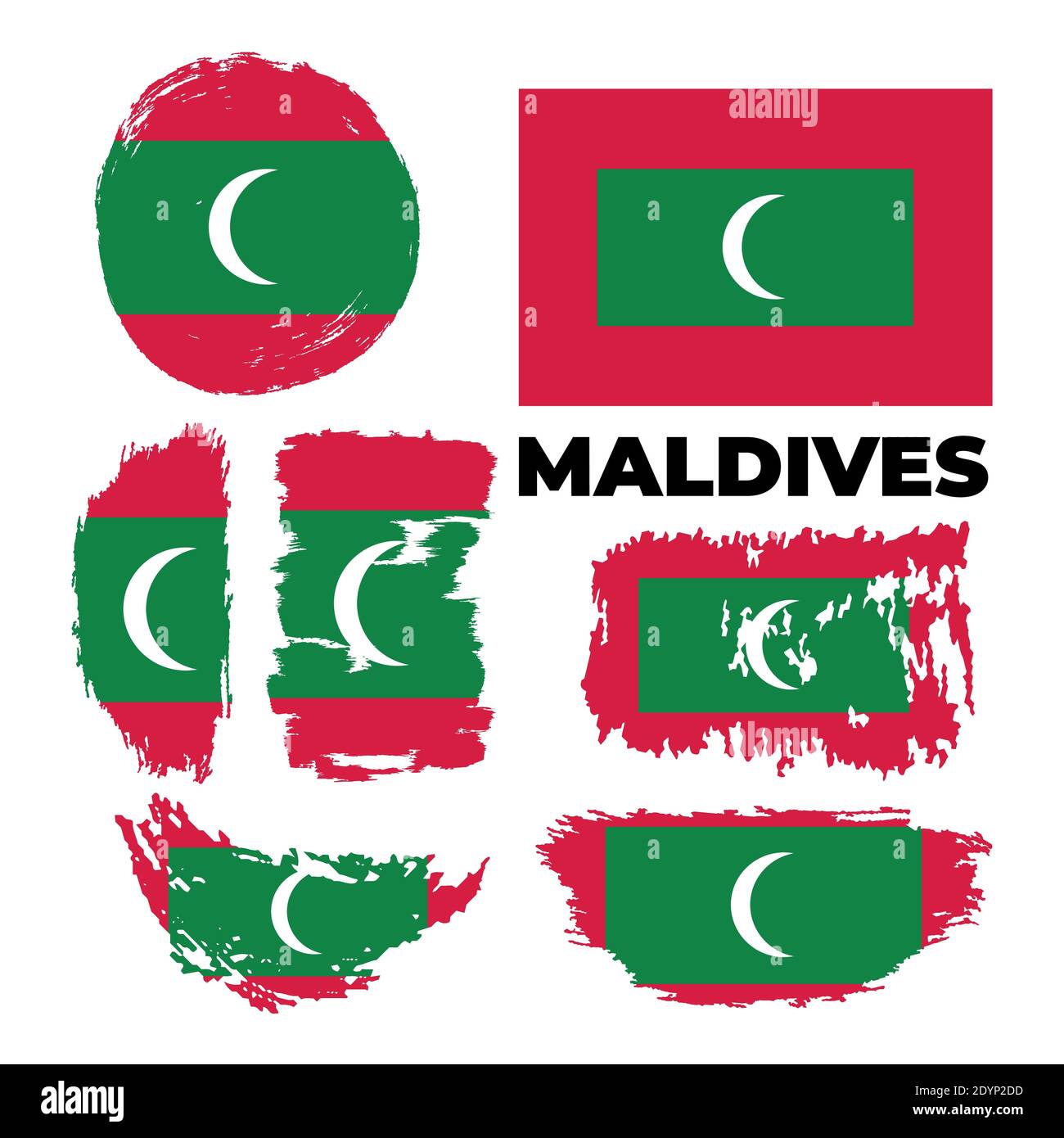 Bandiera del paese Maldive. Giornata felice di indipendenza delle Maldive Illustrazione Vettoriale