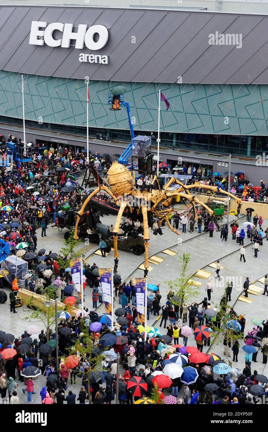 La Princesse, il gigantesco ragno meccanico creato da la Machine, a Liverpool nel 2008 capitale europea della cultura Foto Stock