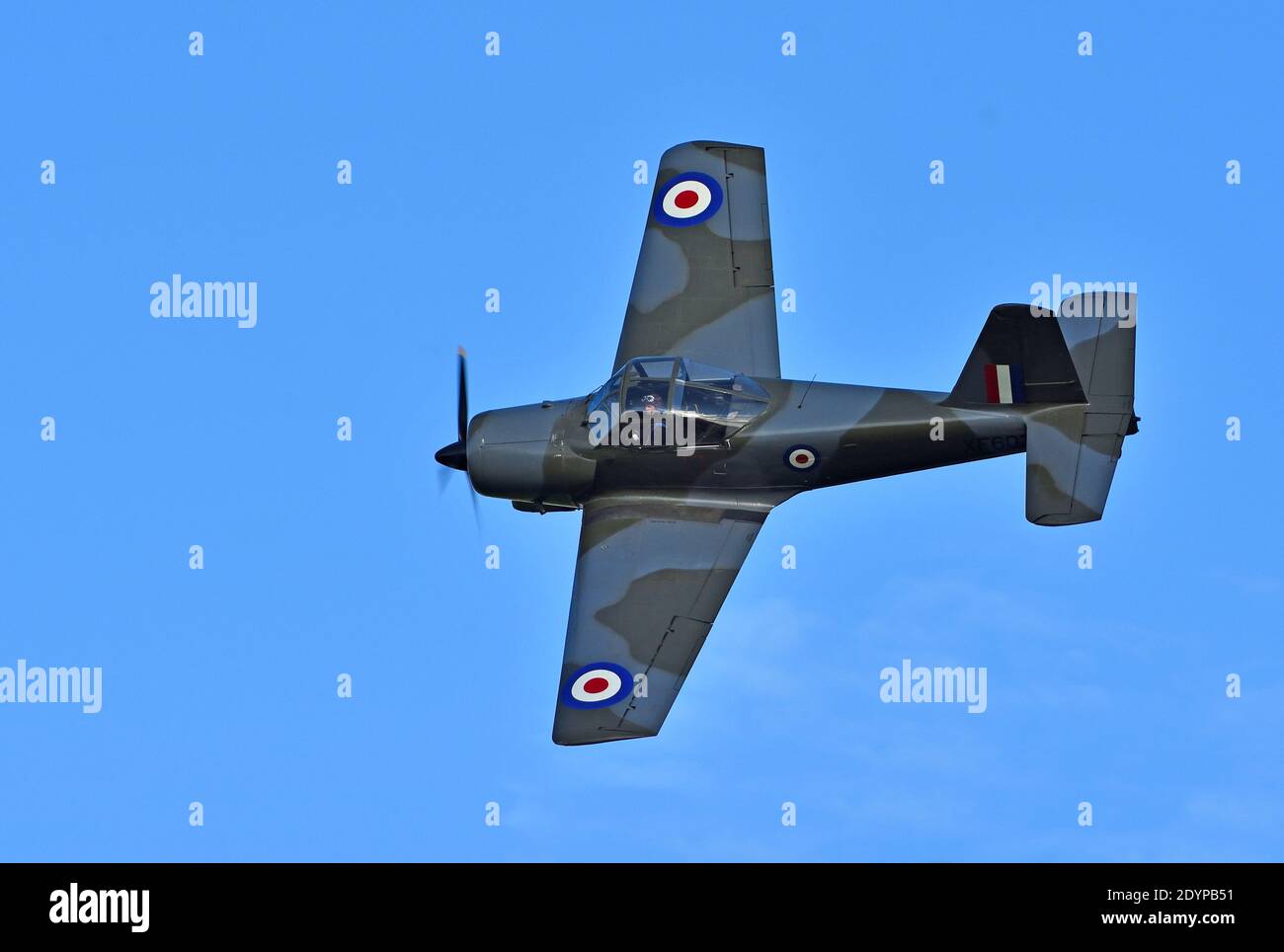 Velivolo Vintage Percival Provost T1 XF 607 in volo Foto Stock