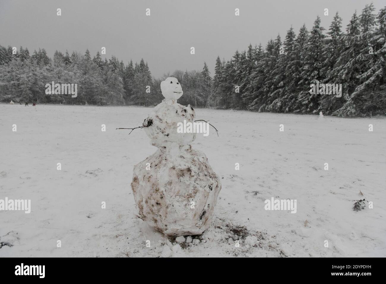 L'illustrazione mostra un paesaggio invernale con neve la regione Hautes Fagnes - Hoge Venen, nel Belgio orientale, domenica 27 dicembre 2020. Tempesta Bella portare Foto Stock