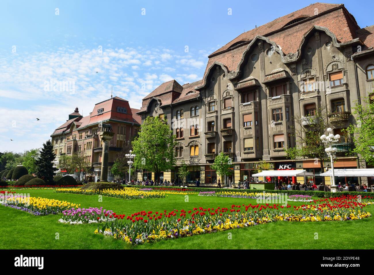 Timisoara, Romania - Piata Victoriei (Operei), il luogo dove iniziò la rivoluzione rumena contro il comunismo Foto Stock